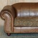 Vintage leather sofas by Thomas Lloyd with Kilim cushions.