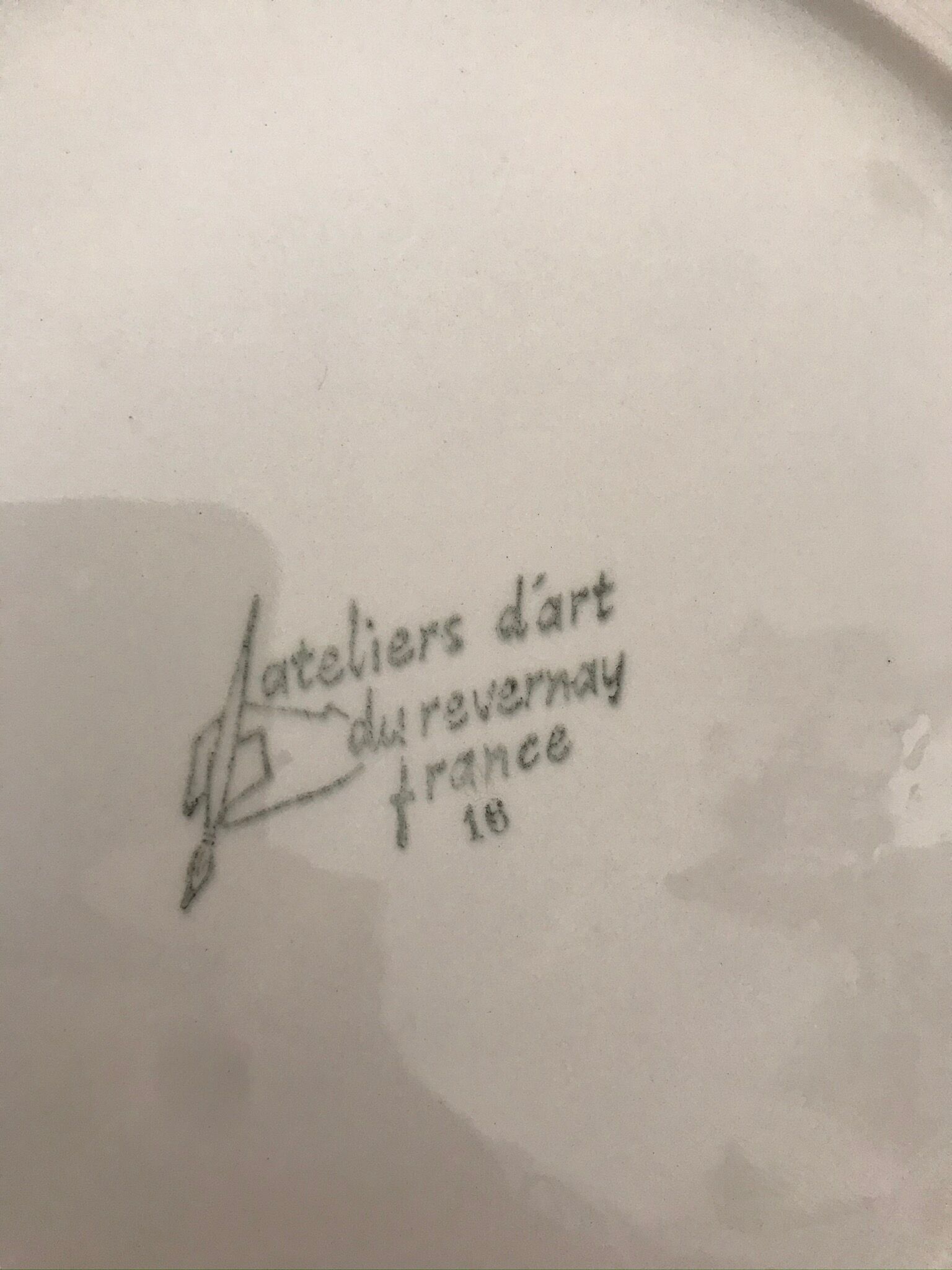 Service à poisson en barbotine