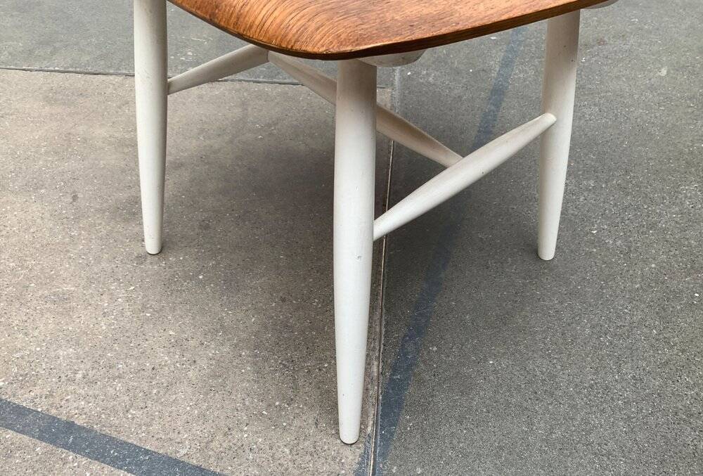 Teak mid-century table and Fanett chairs by Ilmari Tapiovaara for Asko, set of 5.