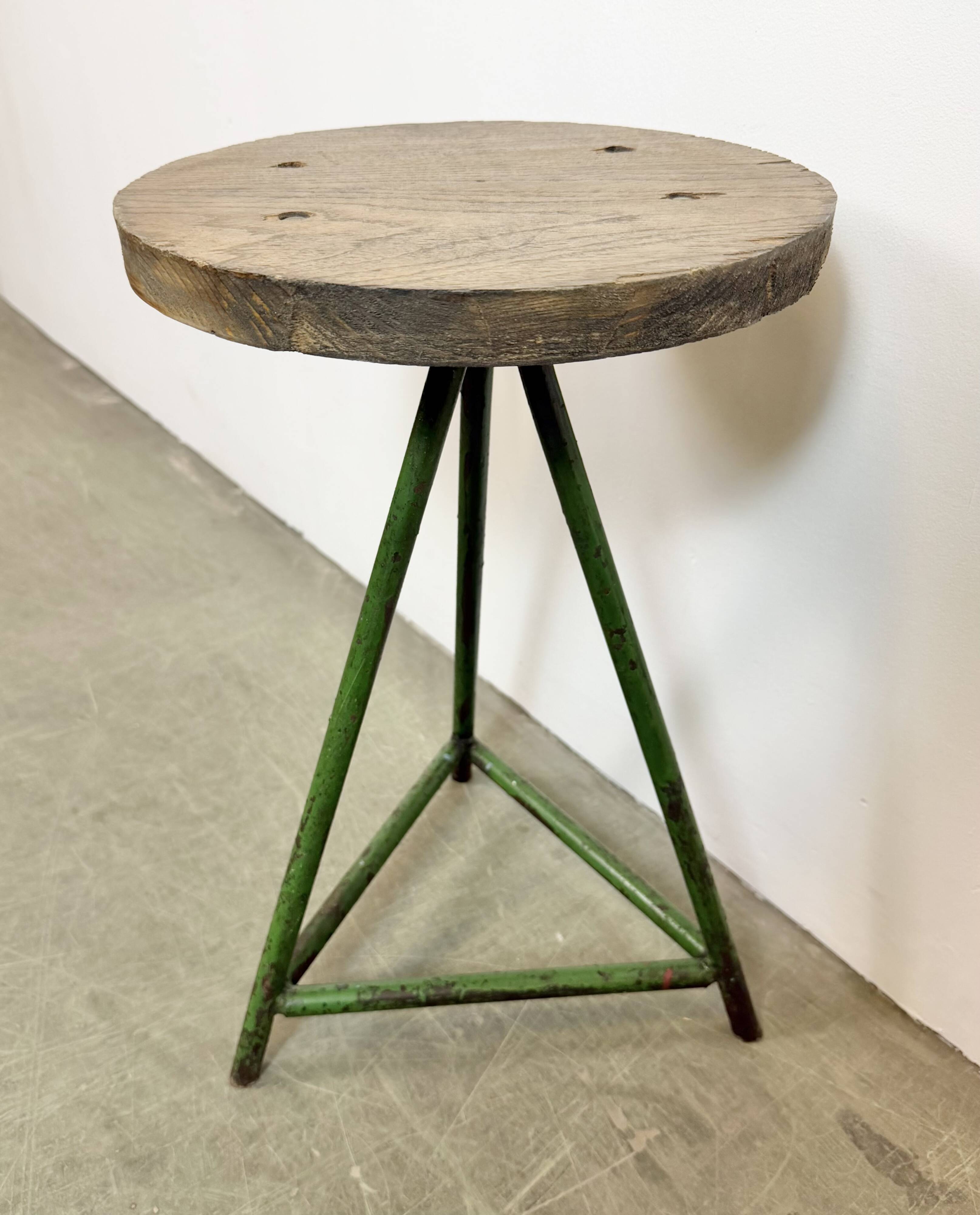 Green Industrial Workshop Stool, 1960s
