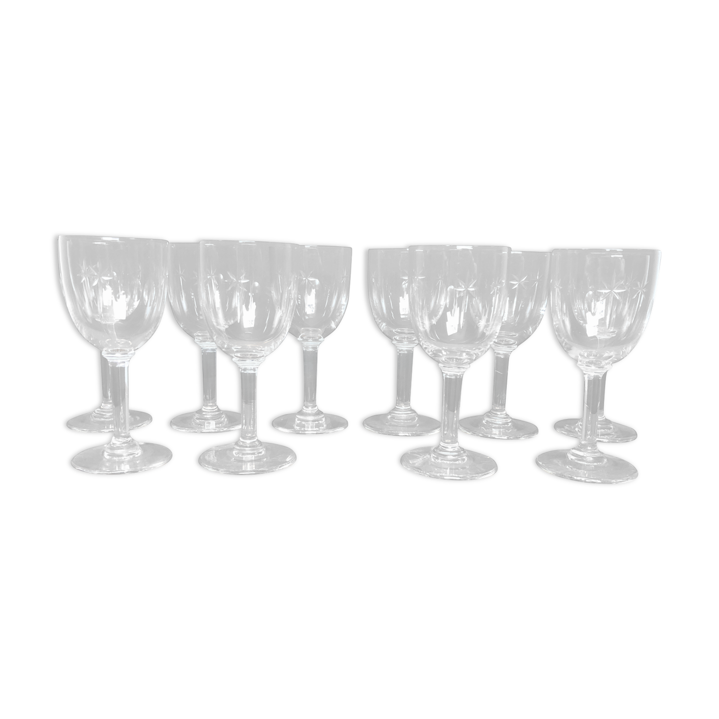 10 wine glasses decorated "stars"