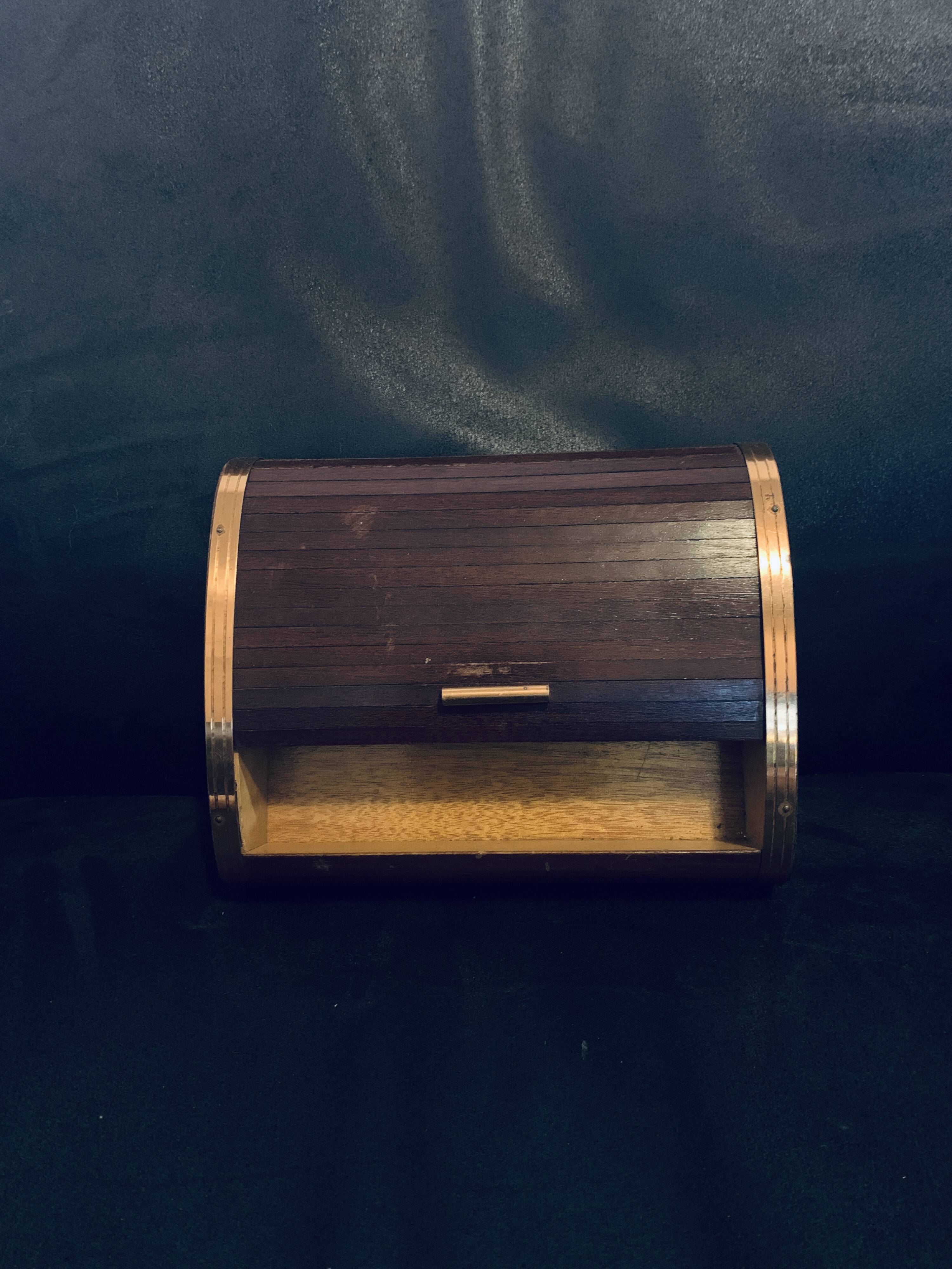 Cigar box 1960 17cm wooden sliding shutter jewelry cigarettes old vintage