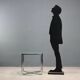 Knoll E01M coffee table designed by Mies van der Rohe, metal, 1990s.