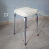 Vintage leather and chrome stool