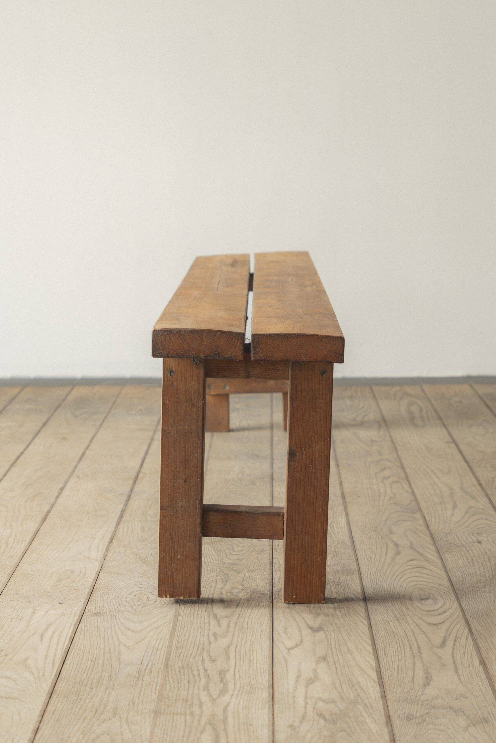 Stained pine bench