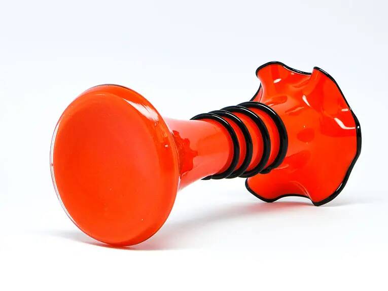 Tango vase, Art Deco, glass, Kralik, Czechoslovakia, 1930s