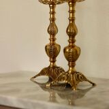 Pair of Swedish brass candlesticks from the mid-century.