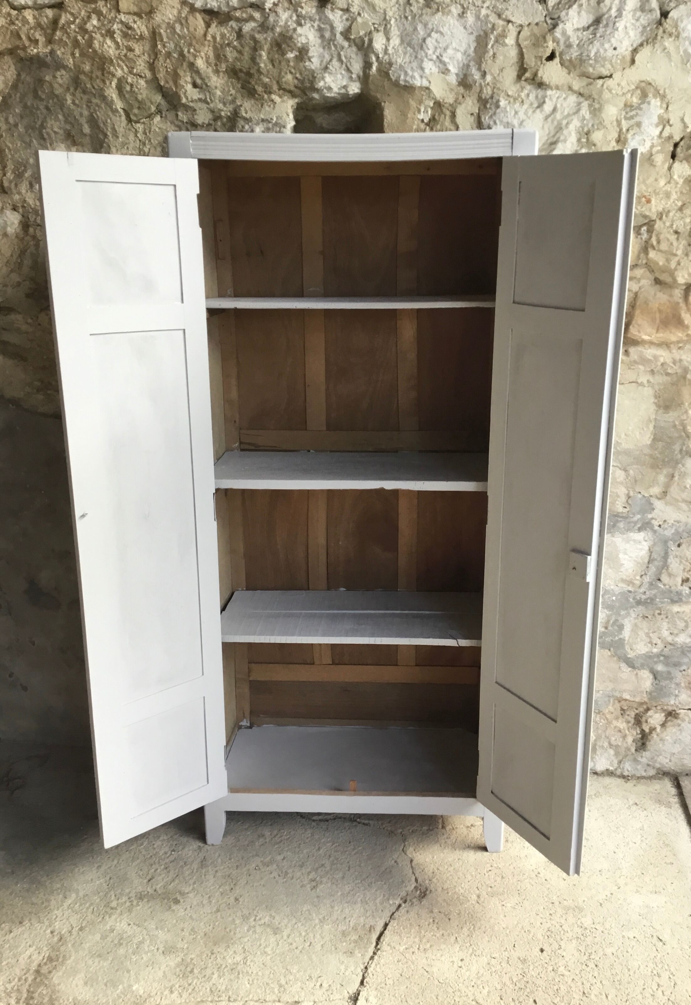 Paris wardrobe 2 doors pearl grey - vintage - 1950
