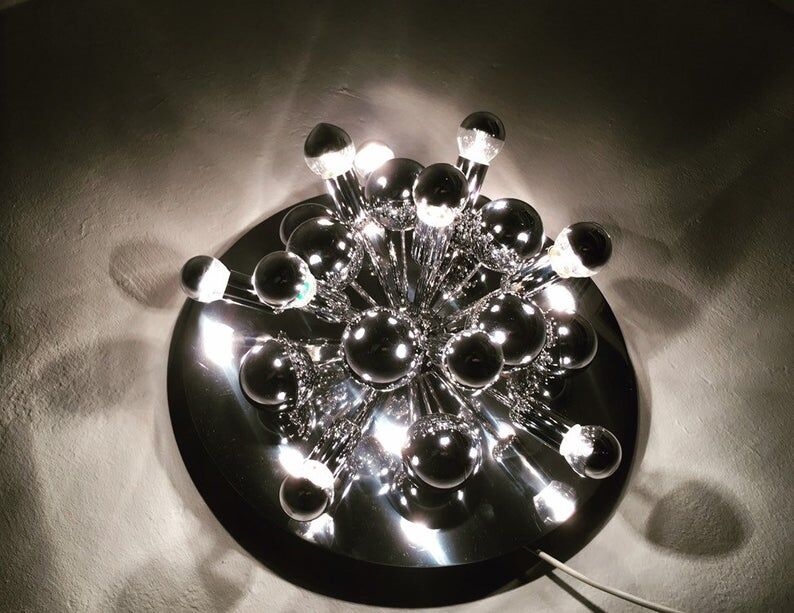 Mid Century Modern Sputnik wall lamp or flush light by Cosack