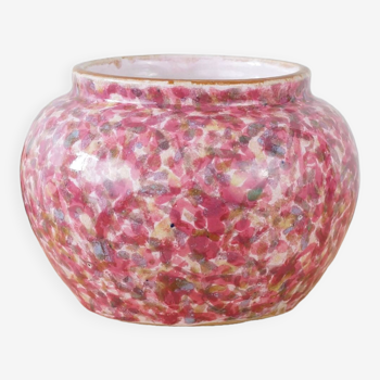 Vase en céramique mouchetée dans les tons de rose, années 1950 ou 1960