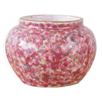 Vase en céramique mouchetée dans les tons de rose, années 1950 ou 1960