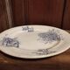 French vintage large serving plate, R. Lafitte, Terre de Fer, Salins
