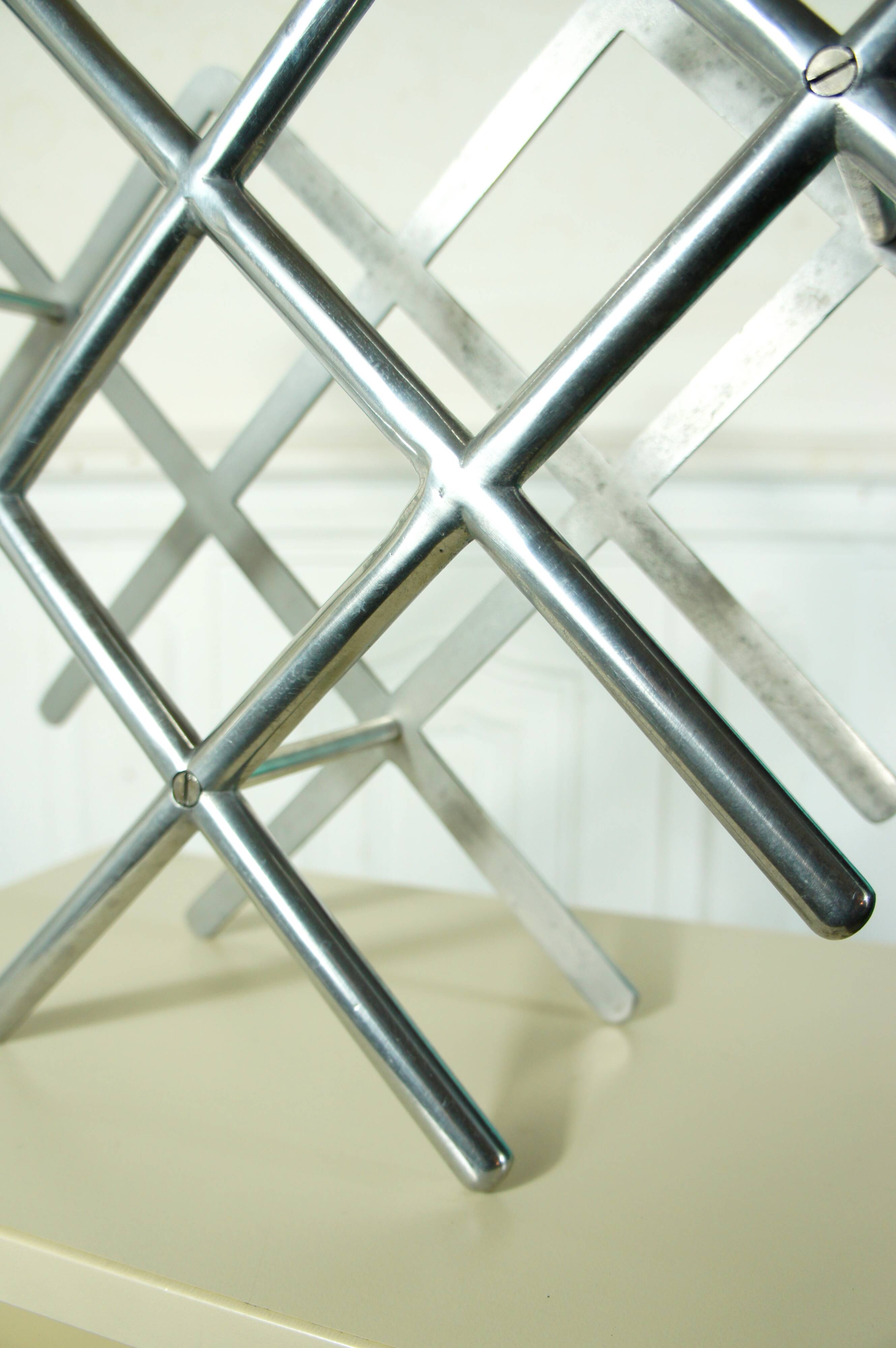 Modernist bottle holder cast aluminum, circa 1940