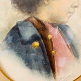 Orientalist painting portrait of a child signed Gatineau