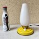 Bedside lamp vintage 60s tole enamelled opaline glass