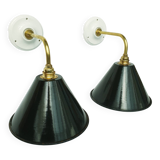 Antique enamelled sheet metal wall lights