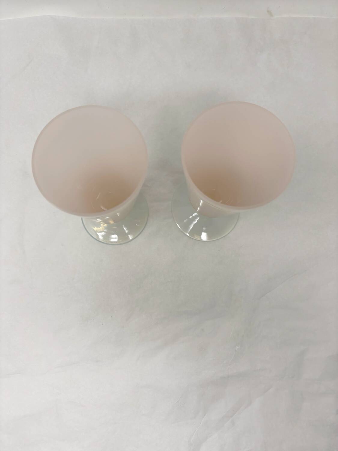 Set of 2 pink opaline glasses Empoli