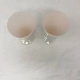 Set of 2 pink opaline glasses Empoli