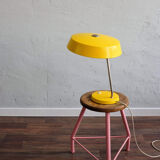 East germany vintage yellow table lamp by veb narva leuchtenbau, 1960s