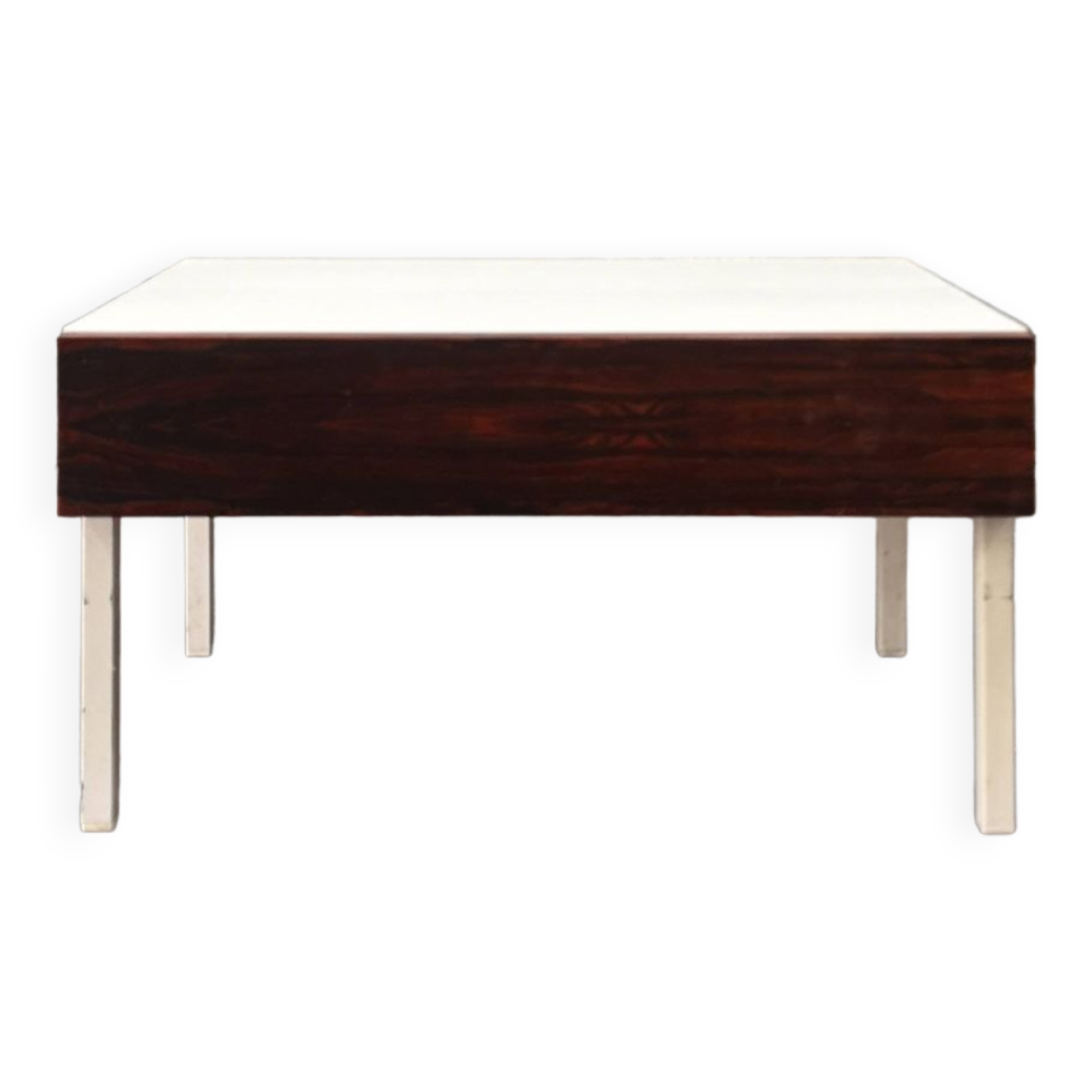 Scandinavian bedside table for Interlubke in rosewood and white melamine, design Germany 1970