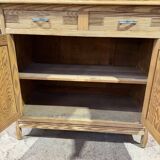 Small low buffet in pitch pine - 1940s - Sandblasted