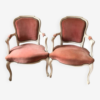 Paires de fauteuils cabriolets style Louis XV