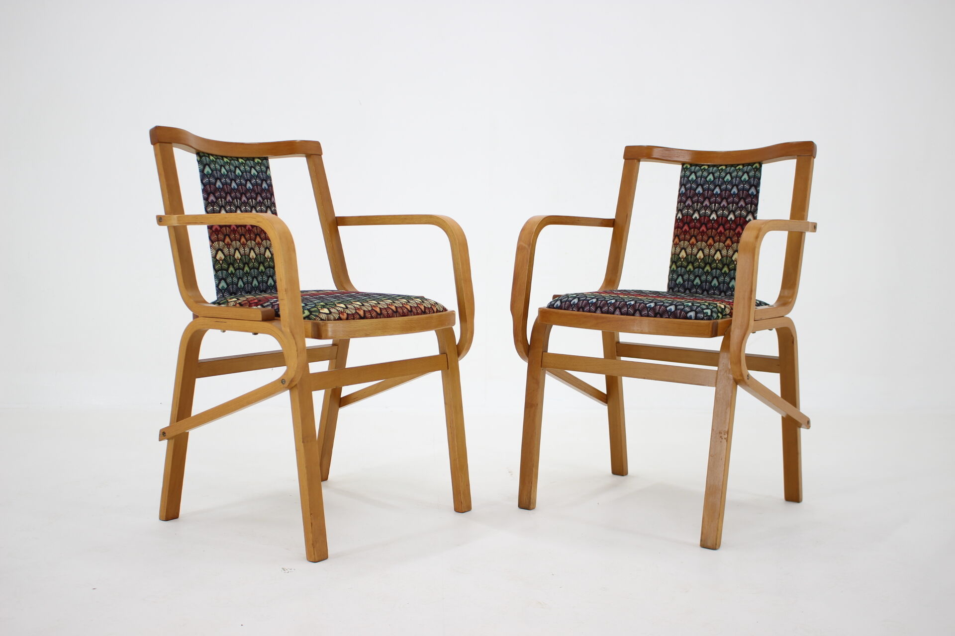 1970s Set of Two Rare Armchairs by Ton, Czechoslovakia