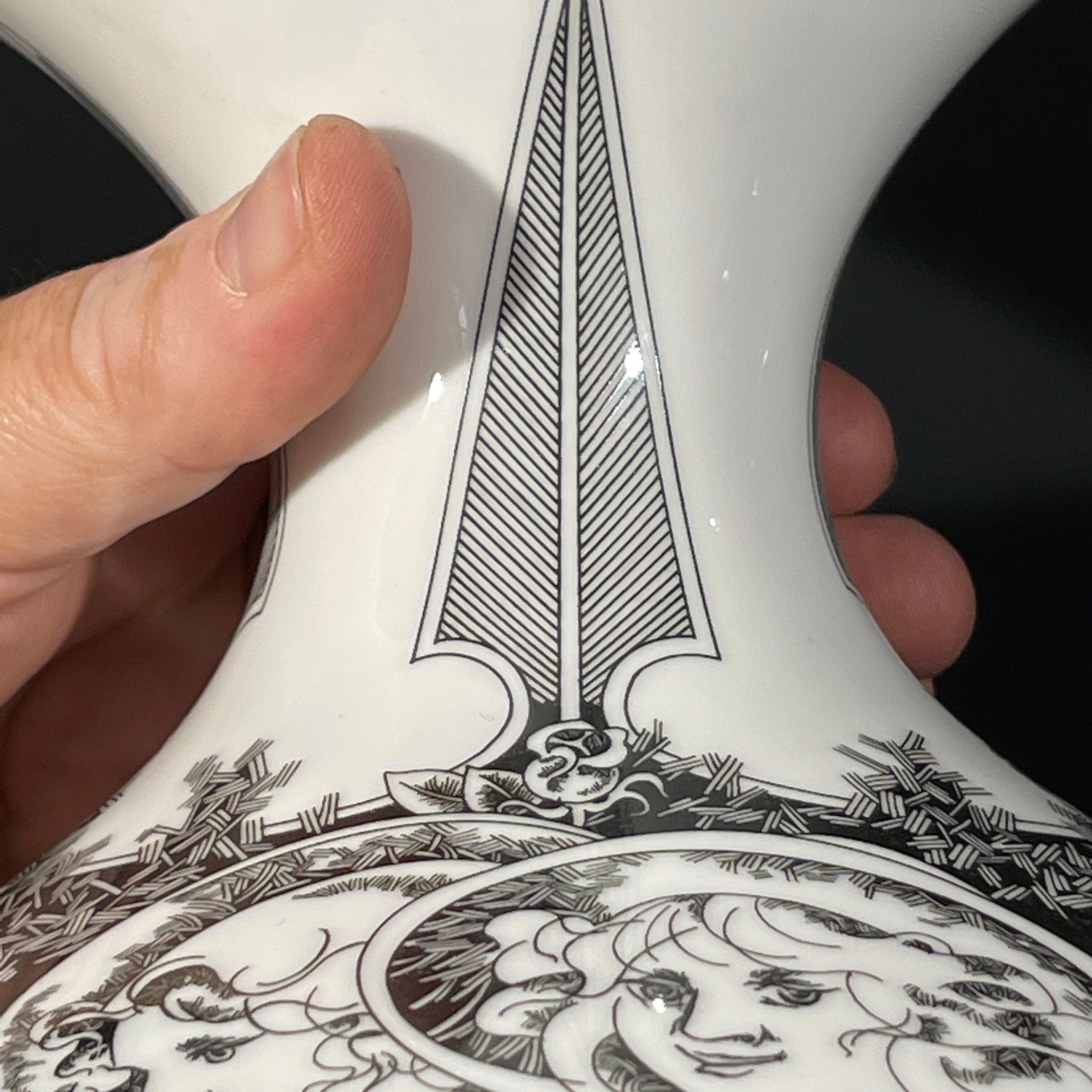 Vase by endre szasz for hollohaza hungary, golden porcelain, 1970s