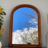 Vintage ethnic rattan mirror