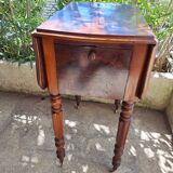 Foldable side table for washing or applying makeup in varnished solid wood 1920