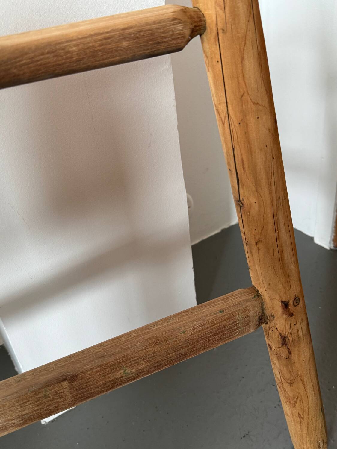 Wooden triangular ladder