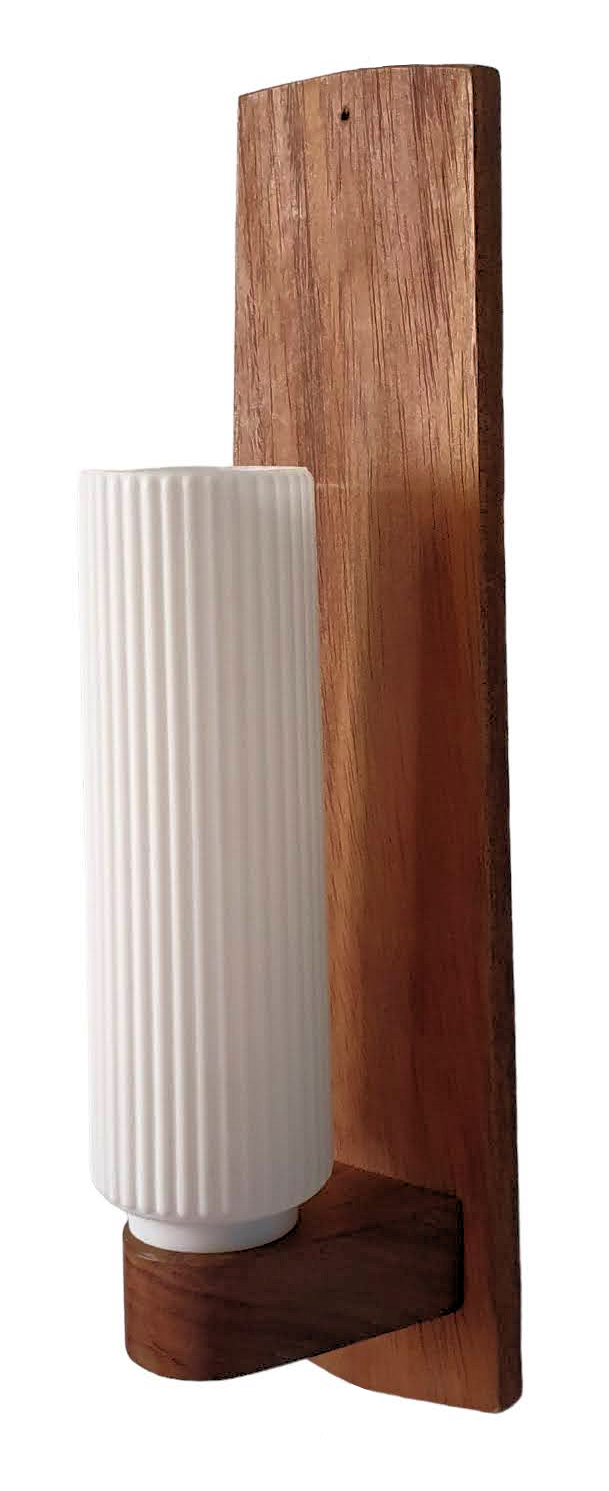 Scandinavian style teak wall lamp