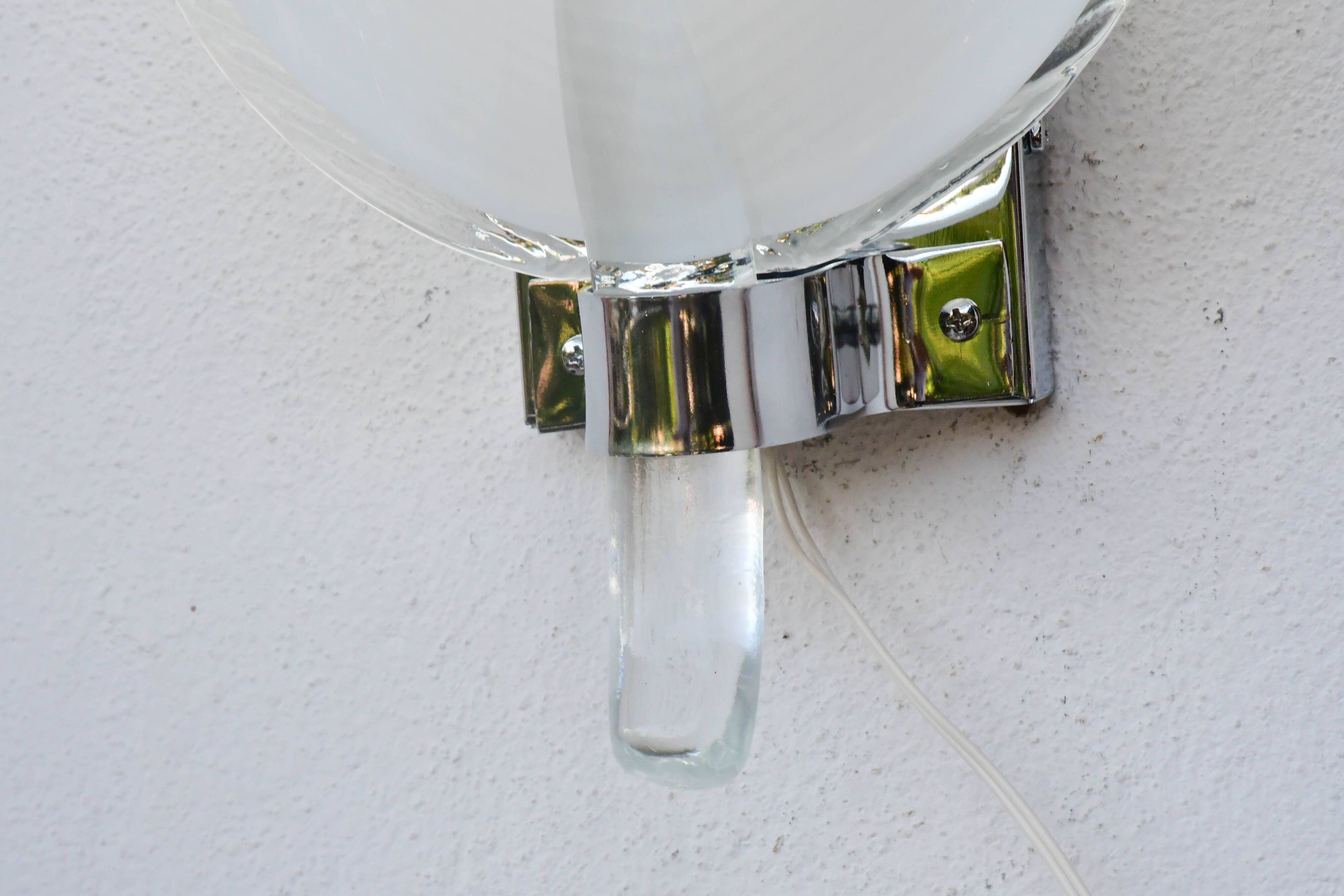 Set of 2 Murano wall lights by Franco Luce, 1970s