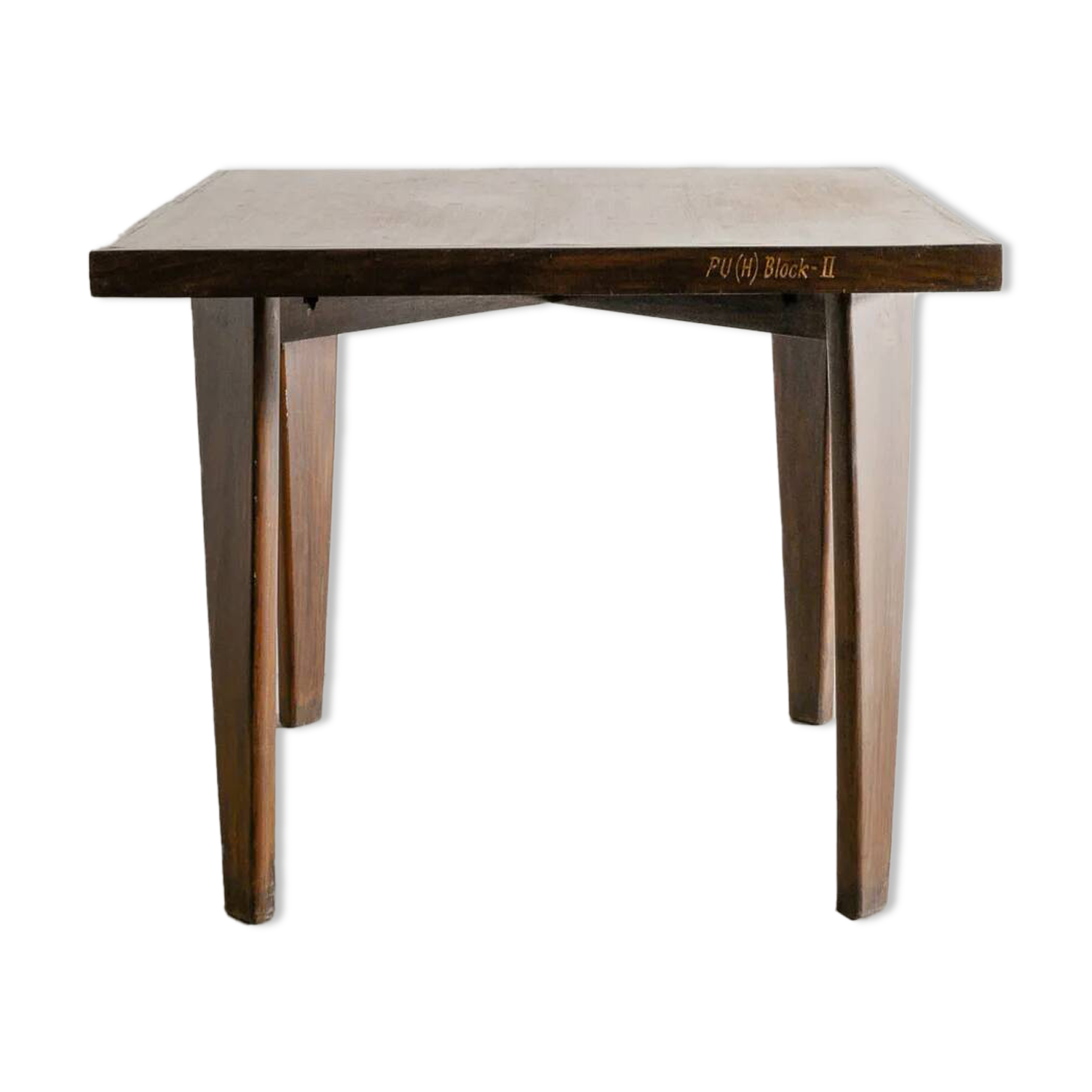 Pierre jeanneret squared wooden dining table, 1950s