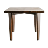 Table à manger en bois carrée pierre jeanneret, années 1950
