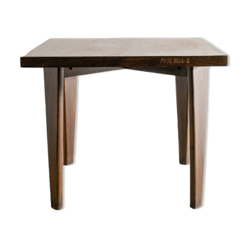 Pierre jeanneret squared wooden dining table, 1950s