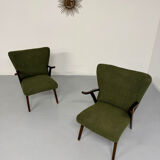 Set of 2 wing chairs in Scandinavian design from the 1960s.
