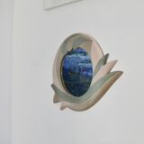 Ceramic mirror, 1970s, signed.