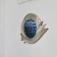 Ceramic mirror, 1970s, signed.