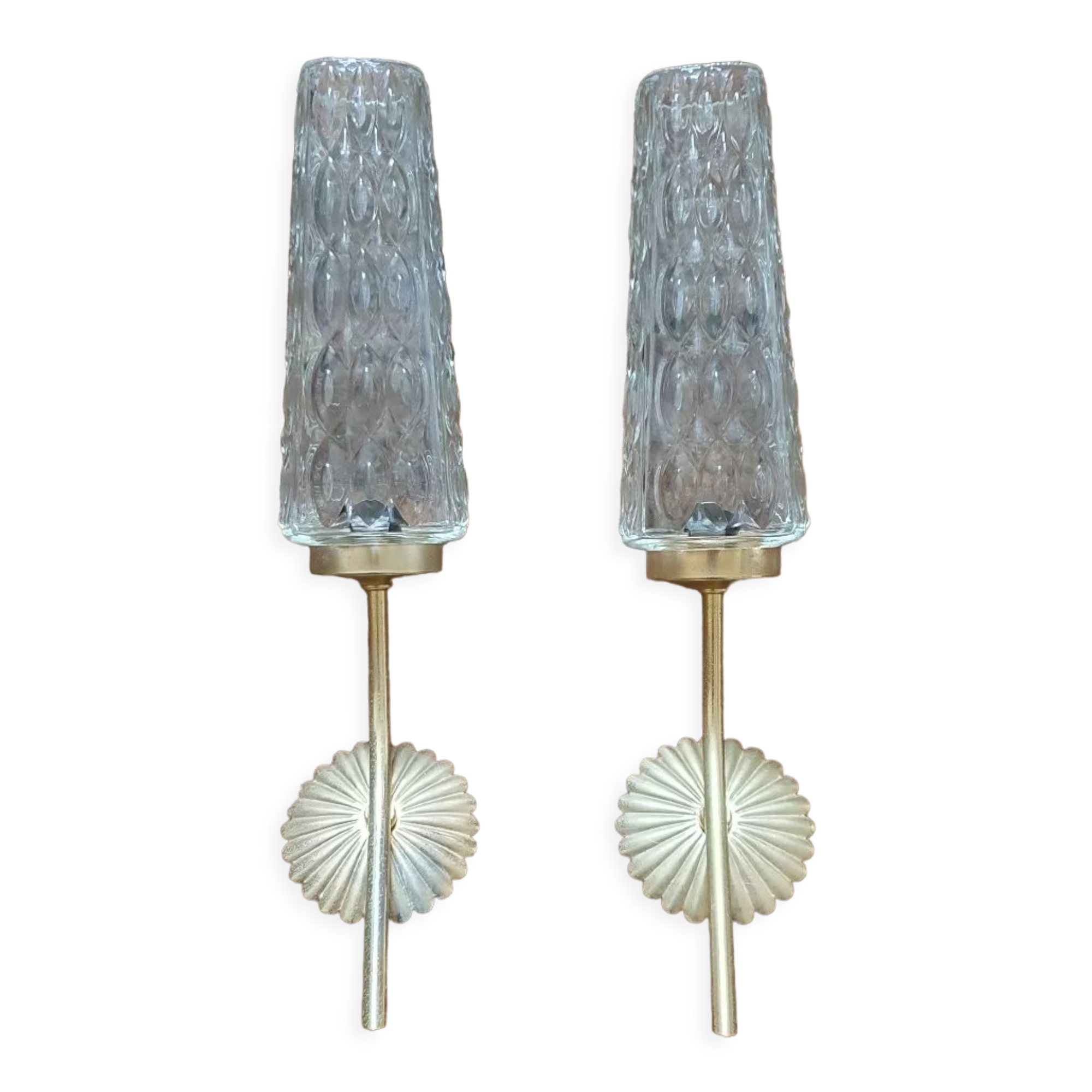 Pair of tulips and rosette wall lamp