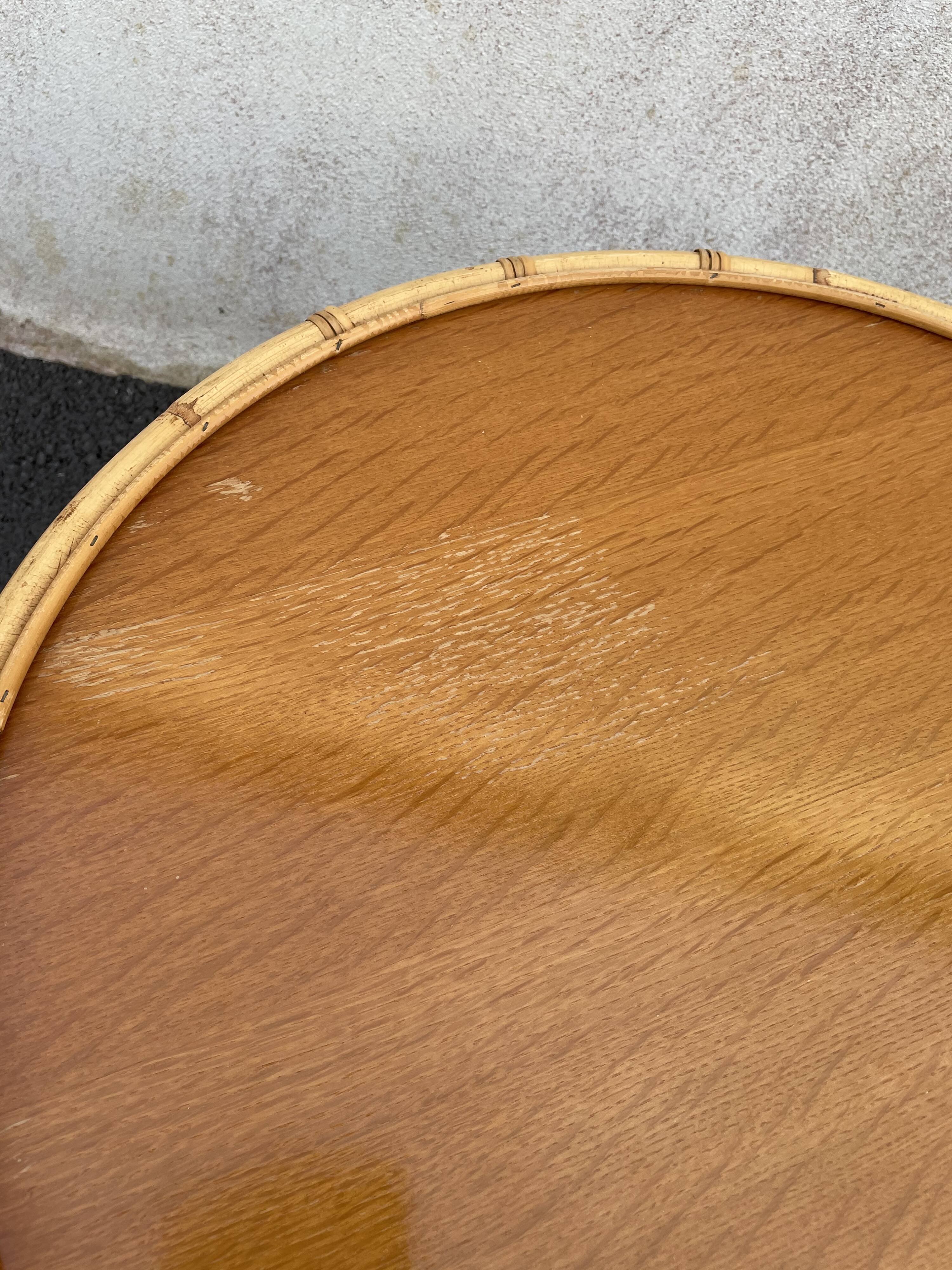 Vintage rattan roundtable