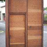 Art Deco cabinet, asymmetrical art deco cabinet, wood cabinet 40s