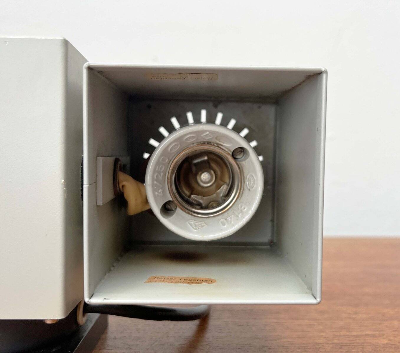 Mid-century minimalist cube wall table lamp 6015 by Kaiser, 1960