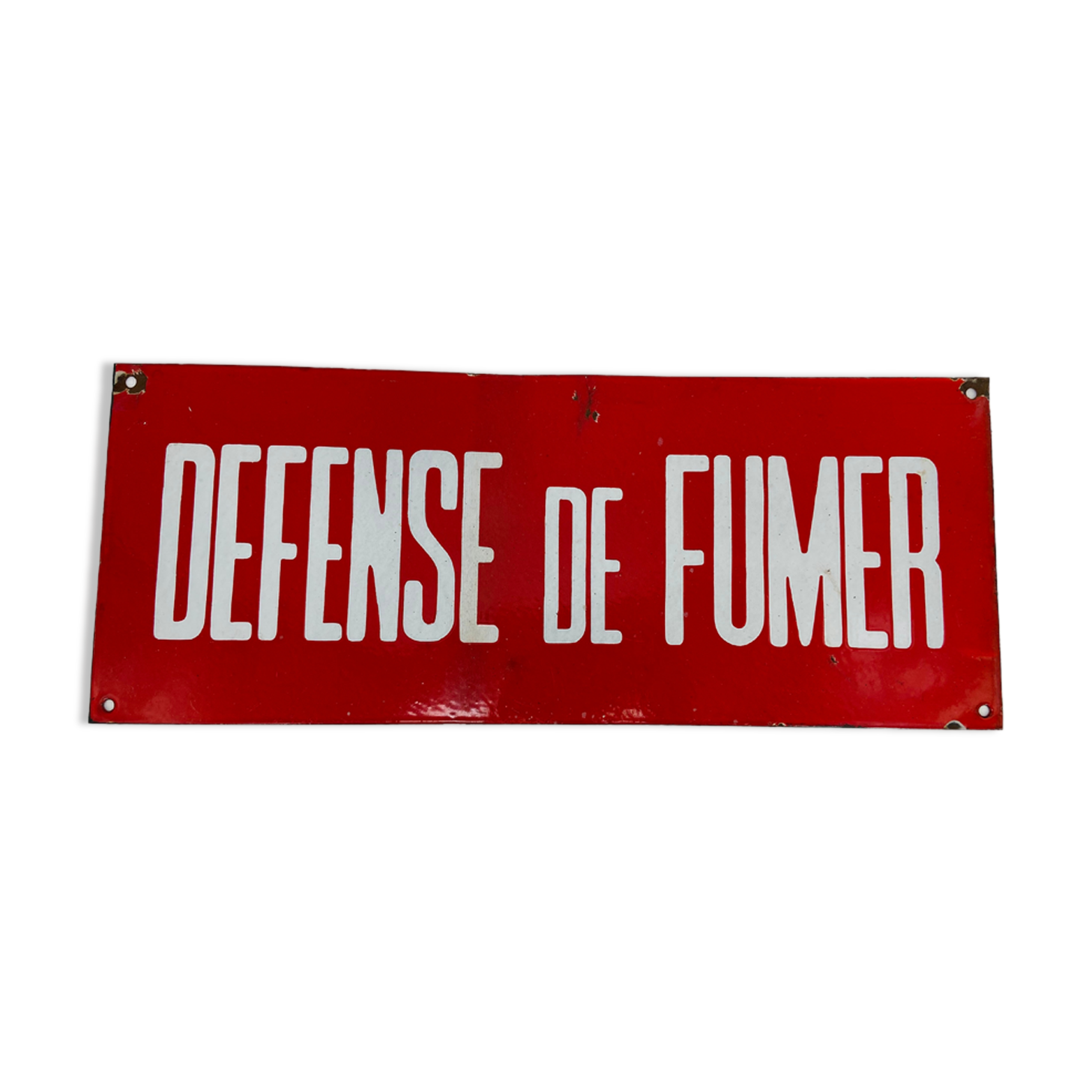 Red enamelled plaque "Smoking defense"
