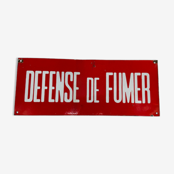 Plaque émaillée rouge “Défense de fumer”