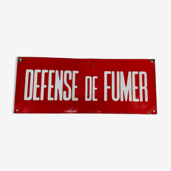Red enamelled plaque "Smoking defense"