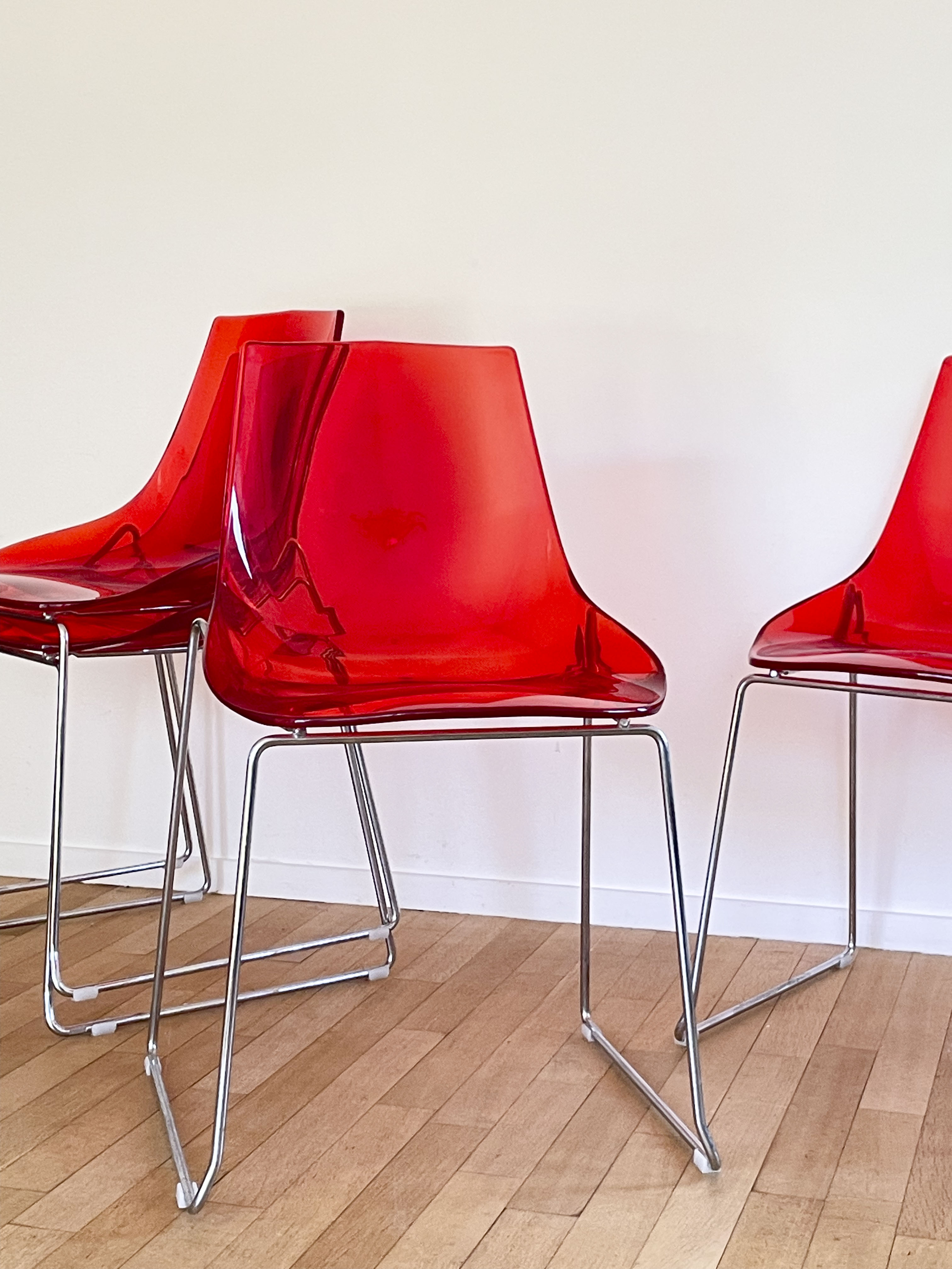 Lot 4 chairs Dal Segno red