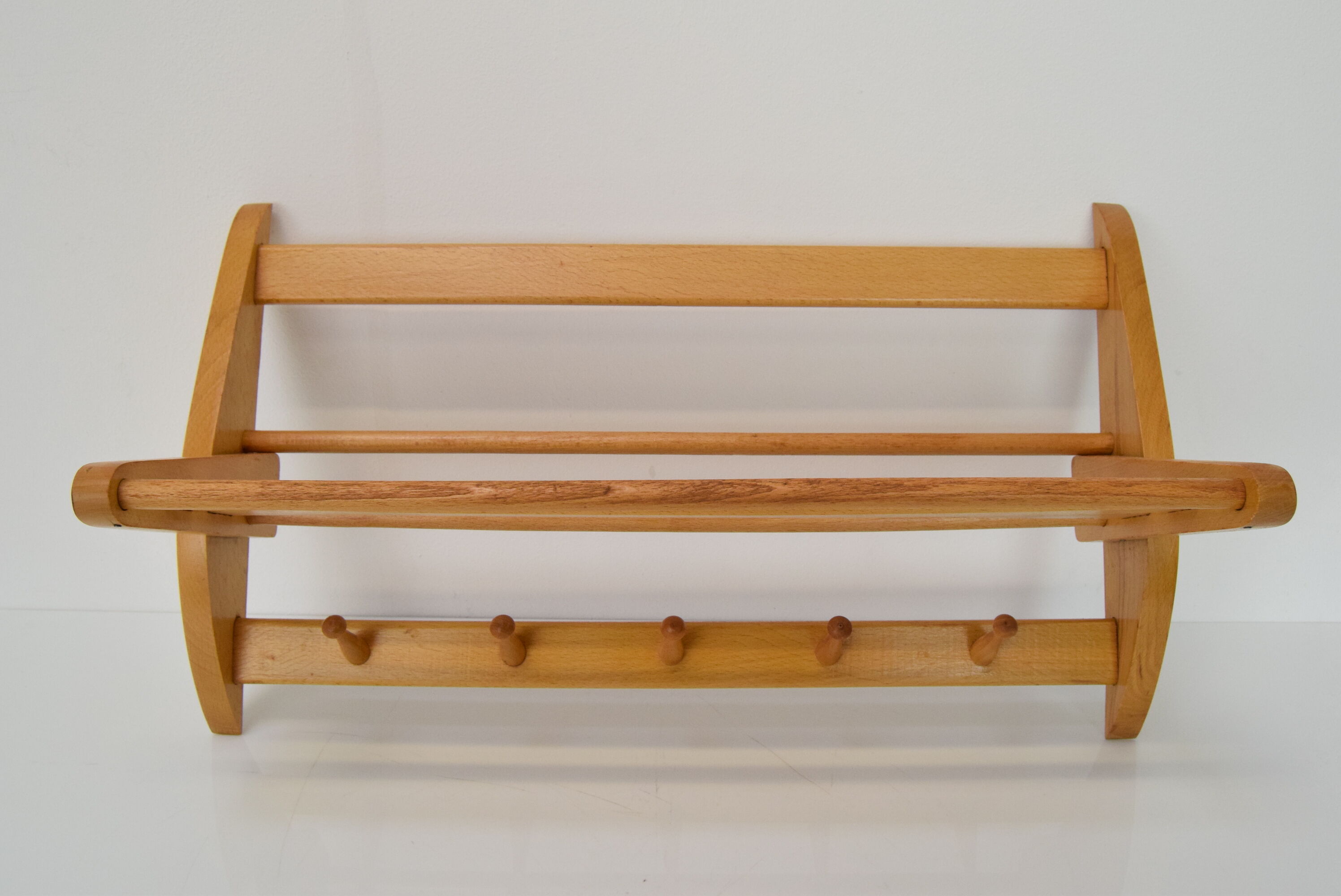 Mid-century wall folding  hanger and shelf, 1960's.