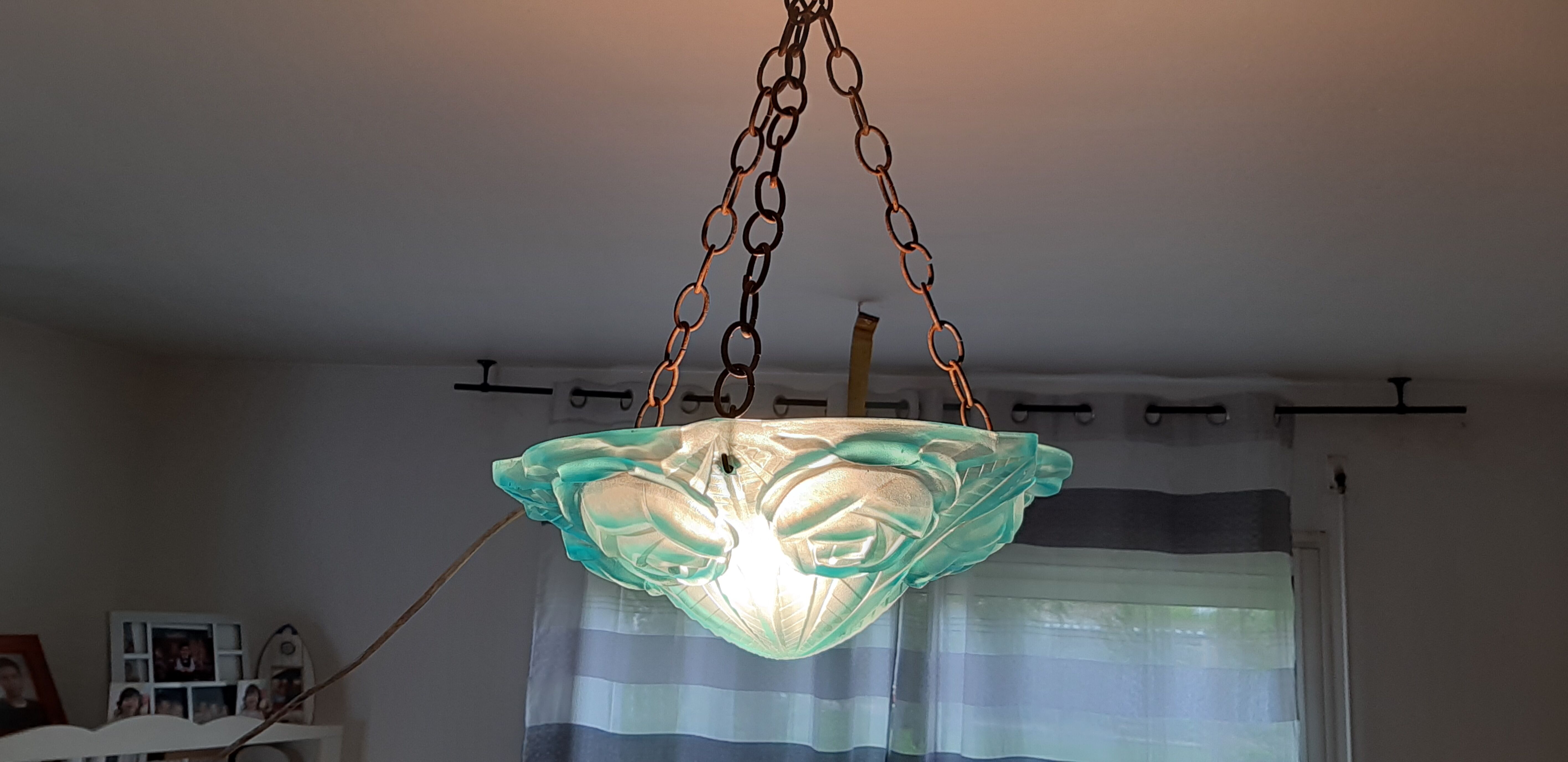 Glass chandelier Degué Blue