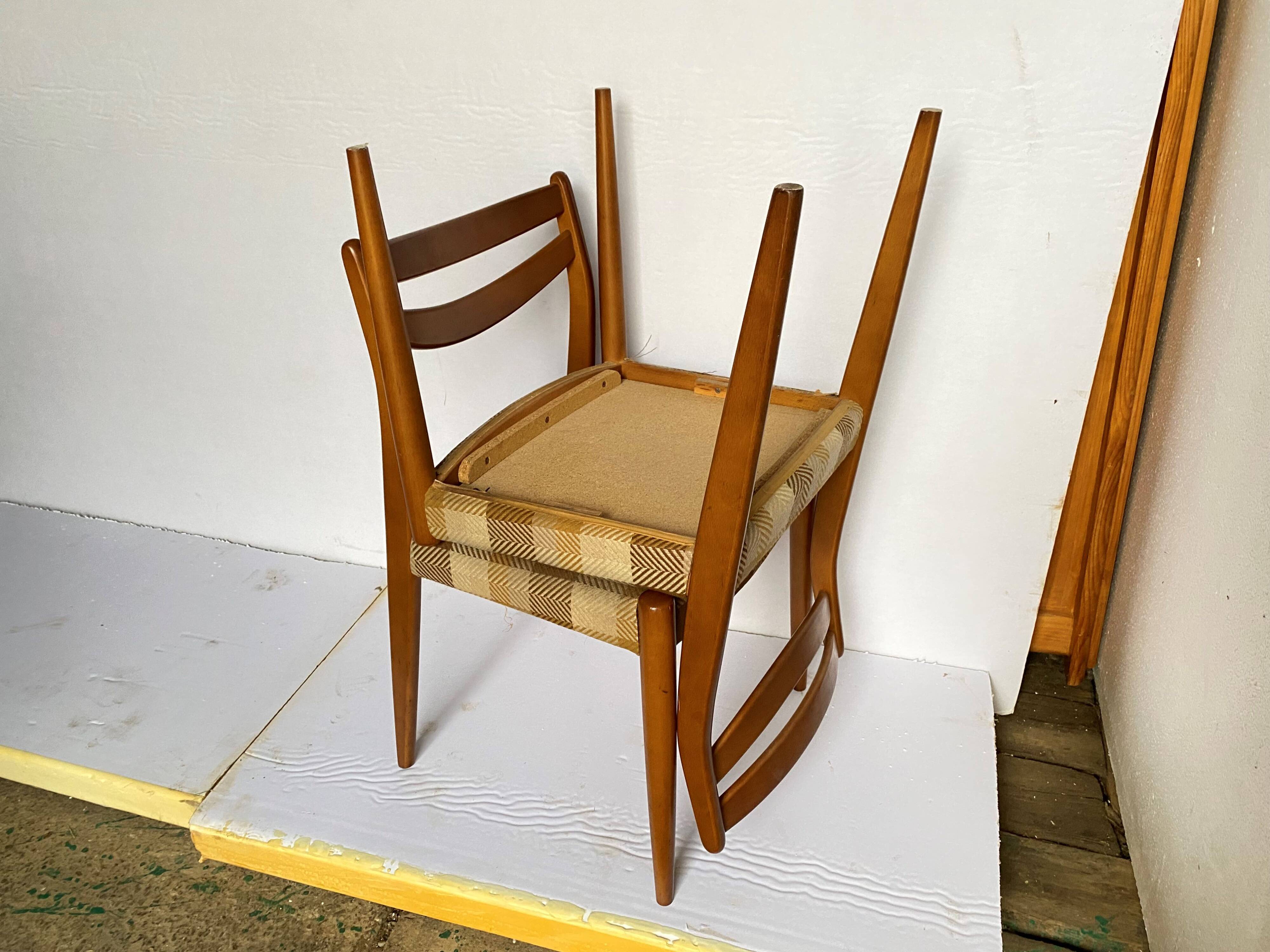 Series of 4 Scandinavian style chairs 1960